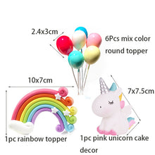 Load image into Gallery viewer, ALSAS Unicorn Birthday Cake Decorations Rainbow Cake Topper Birthday Party Decorations
