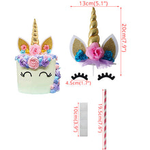 Load image into Gallery viewer, ALSAS Unicorn Birthday Cake Decorations Rainbow Cake Topper Birthday Party Decorations
