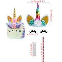 Load image into Gallery viewer, ALSAS Unicorn Birthday Cake Decorations Rainbow Cake Topper Birthday Party Decorations
