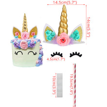 Load image into Gallery viewer, ALSAS Unicorn Birthday Cake Decorations Rainbow Cake Topper Birthday Party Decorations
