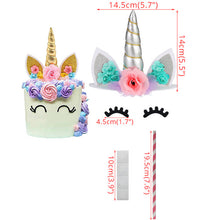 Load image into Gallery viewer, ALSAS Unicorn Birthday Cake Decorations Rainbow Cake Topper Birthday Party Decorations
