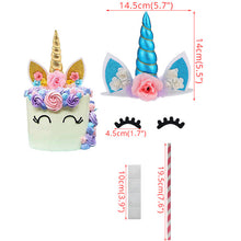 Load image into Gallery viewer, ALSAS Unicorn Birthday Cake Decorations Rainbow Cake Topper Birthday Party Decorations
