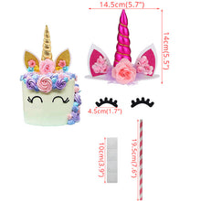 Load image into Gallery viewer, ALSAS Unicorn Birthday Cake Decorations Rainbow Cake Topper Birthday Party Decorations
