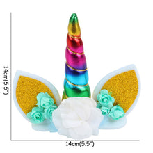 Load image into Gallery viewer, ALSAS Unicorn Birthday Cake Decorations Rainbow Cake Topper Birthday Party Decorations
