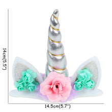 Load image into Gallery viewer, ALSAS Unicorn Birthday Cake Decorations Rainbow Cake Topper Birthday Party Decorations
