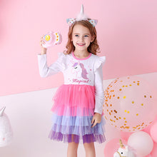 Load image into Gallery viewer, ALSAS Girls Princess Dress Unicorn Sequins Long Sleeve
