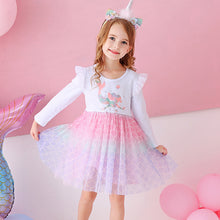 Load image into Gallery viewer, ALSAS Girls Princess Dress Unicorn Sequins Long Sleeve
