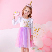 Load image into Gallery viewer, ALSAS Girls Princess Dress Unicorn Sequins Long Sleeve
