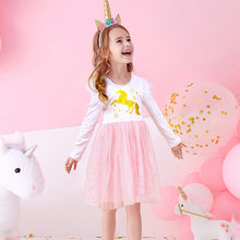 Load image into Gallery viewer, ALSAS Girls Princess Dress Unicorn Sequins Long Sleeve
