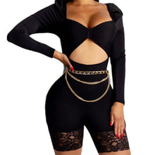 Load image into Gallery viewer, black lace rompers womens jumpsuit shorts cut out sexy night club jumpsuits Overalls for Women Clothing Bodycon Dropshipping
