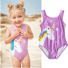 Load image into Gallery viewer, ALSAS  Unicorn Clothing Ruffle Sleeve Bikini One-Piece
