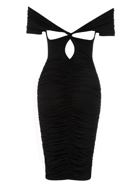 Backless Pleated Bodycon Dress