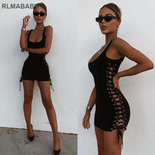 Load image into Gallery viewer, Black Bodycon Mini Dress
