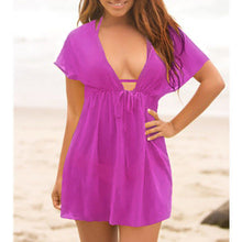 Load image into Gallery viewer, 2021 Hot Selling Lady Beach Cover-ups Kaftan Sarong Summer Swimwear Bikinis Cover Dresses Solid Color Beachwear Beach Outwear
